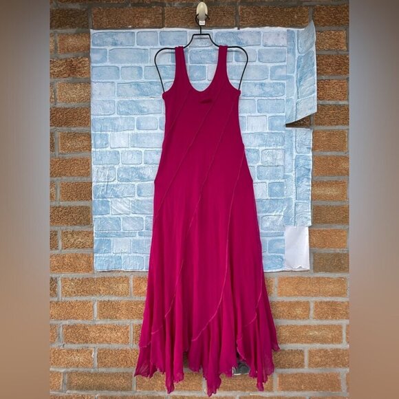 JEAN PAUL GAULTIER SOLEIL SLEEVELESS NEON PINK MAXI  MESH DRESS SIZE LARGE - Picture 8 of 13